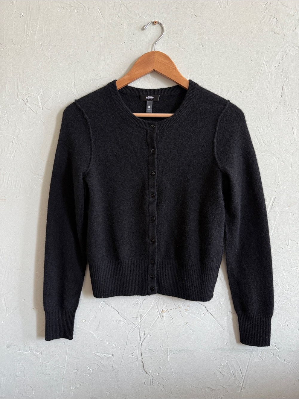 Aqua Cashmere Black Cardigan size XS